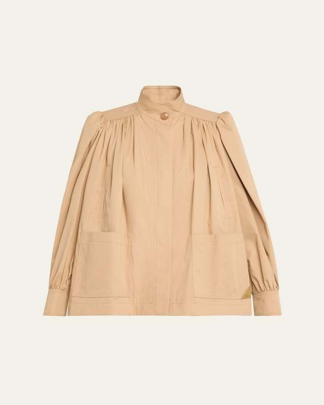 High-Neck Puff-Sleeve Jacket